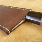 SHIRO KAMO Leather Saya, 180mm‪
